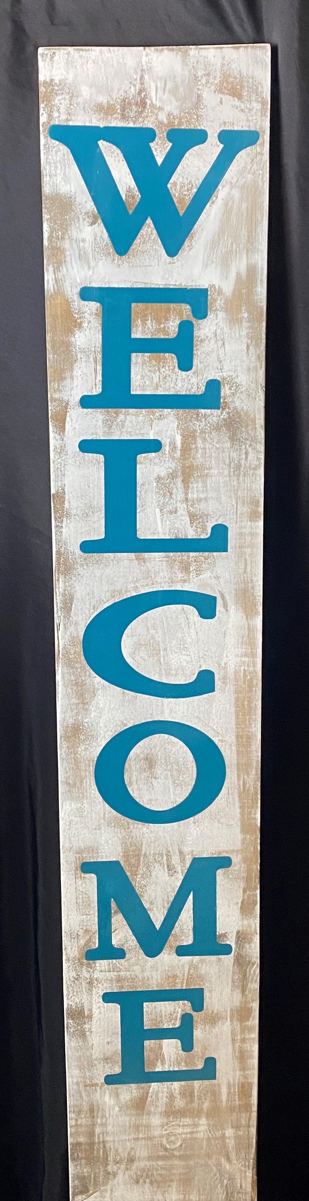 rustic welcome wood sign