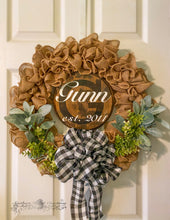 Load image into Gallery viewer, Everyday Burlap Wreath Black and White Bow
