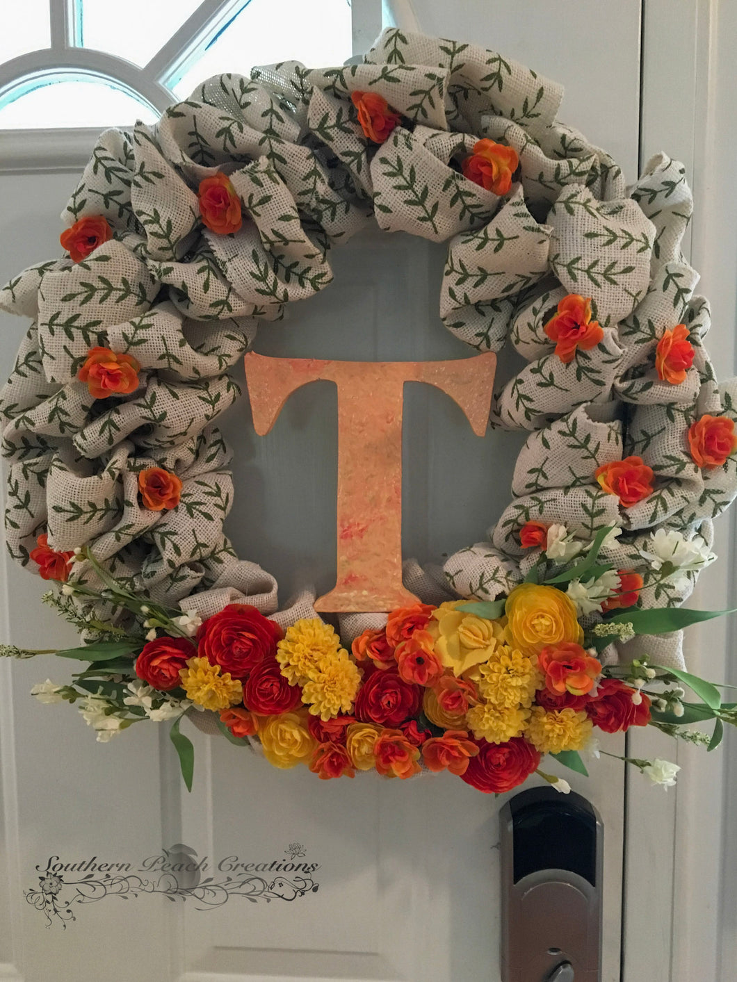 Customized initial wreath