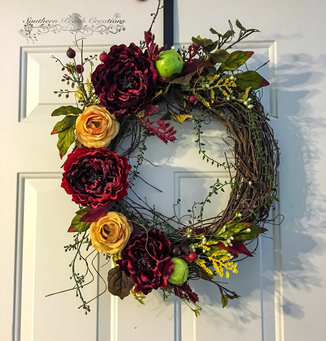 Just a pear and a flower wreath