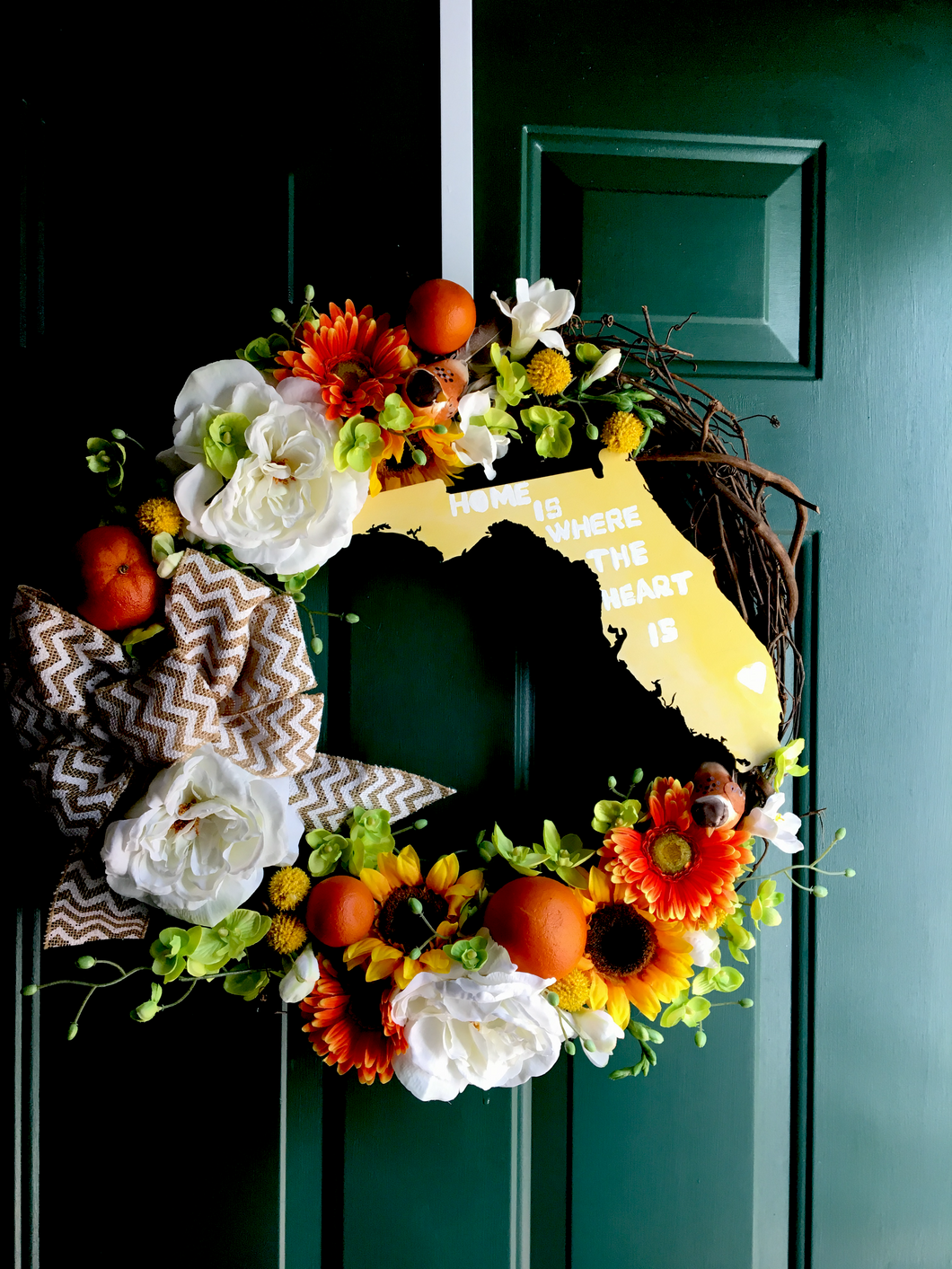 “Home is where my heart is” Florida wreath